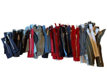 Beutel a0,5kg Metallreißverschluss  unteilbar 6cm-12cm farbig sort.